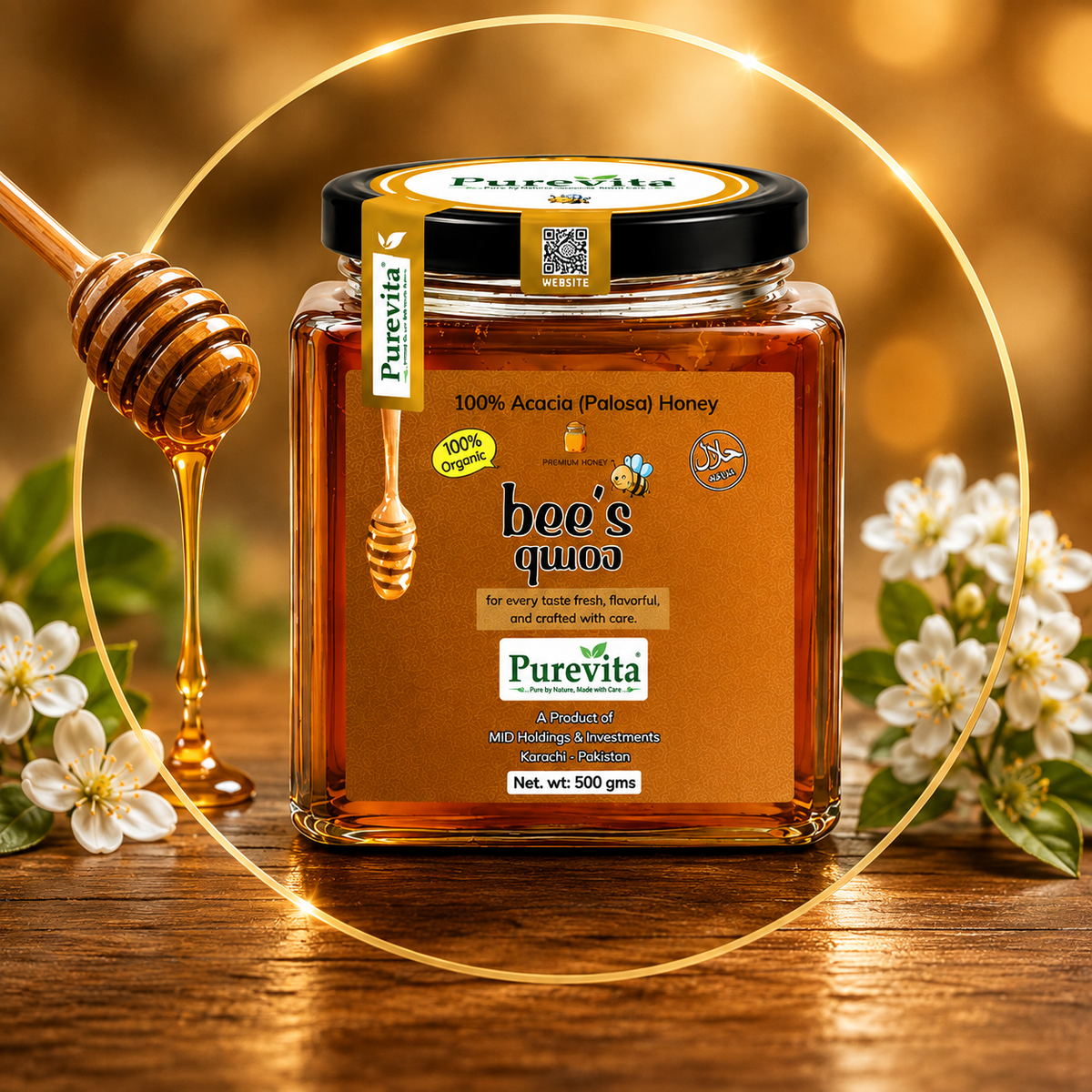 Purevita Acacia Honey 500 g